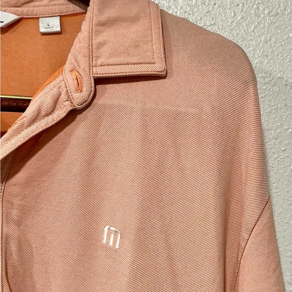 Travis Mathew Polo Golf Shirt Men's Size Large Short Sleeve Orange Cotton Lycra - Picture 2 of 7
